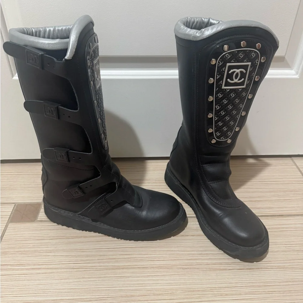 CHANEL | Shoes | Rare Chanel Vintage Leather Biker Boots From The